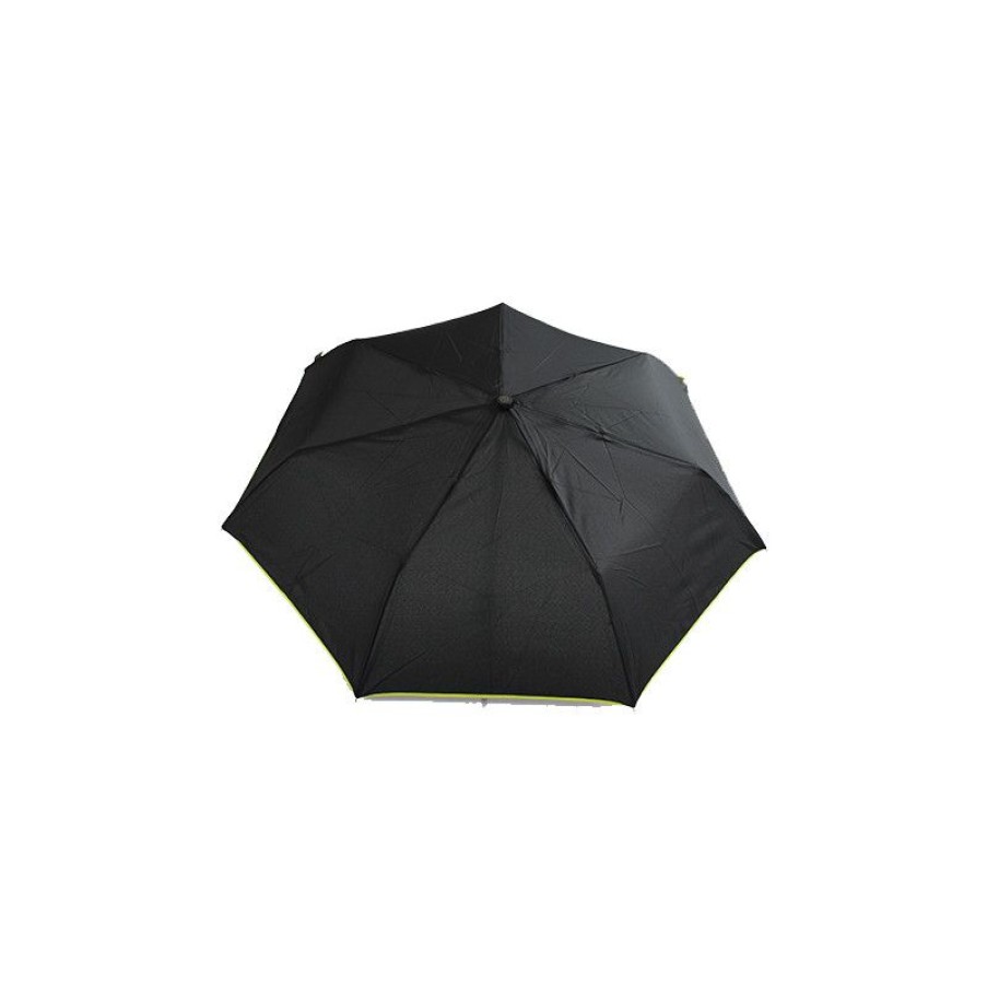 New Parapluie Solide Noir Et Jaune Pliant Automatique