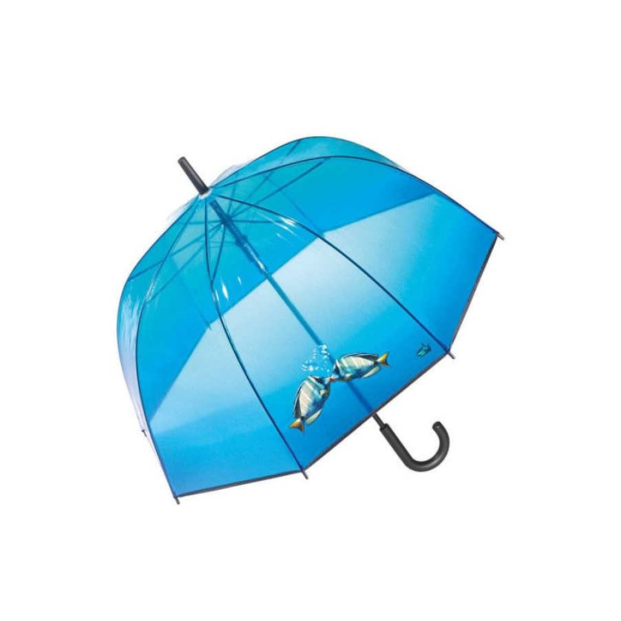 Wholesale Parapluie Cloche Transparent Aquarium Bleu