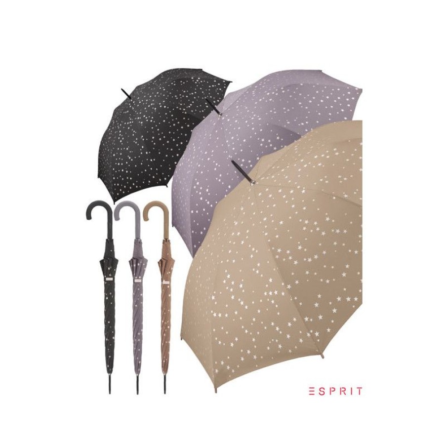 New Parapluie Canne Esprit Stars Fond Gris