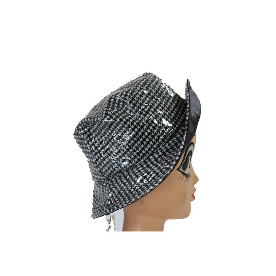 Best Chapeau De Pluie Motif Pied De Poule Noir