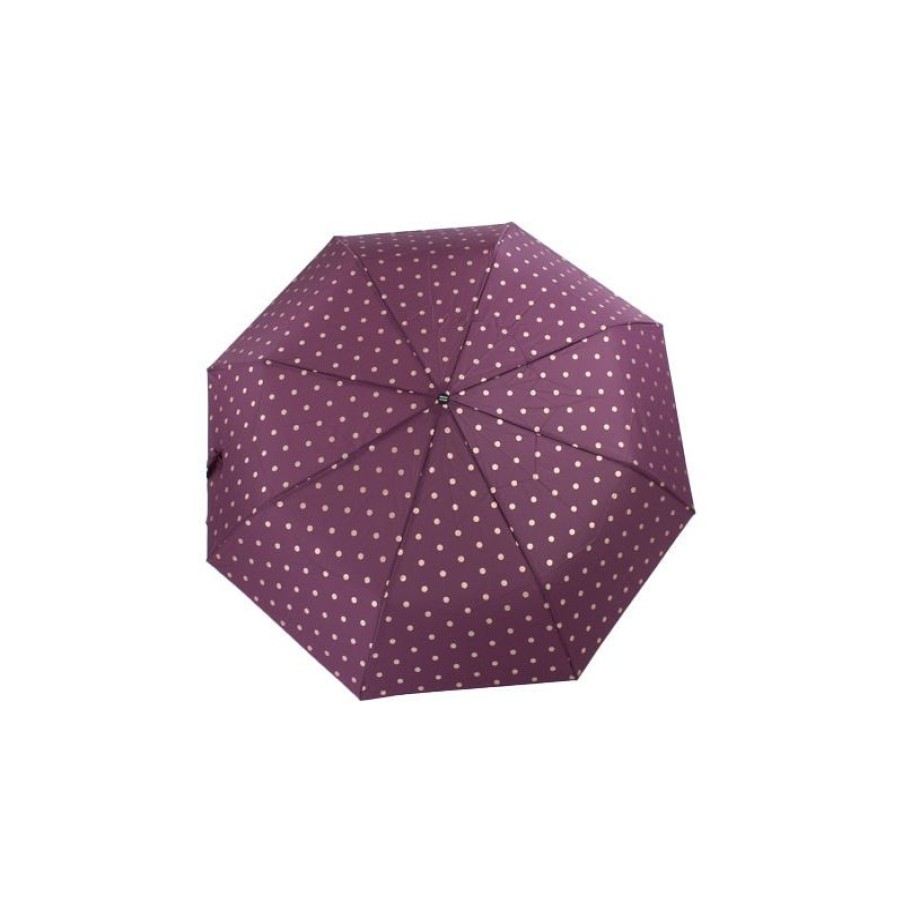 New Parapluie Pliable Pierre Cardin Prune A Pois Dors