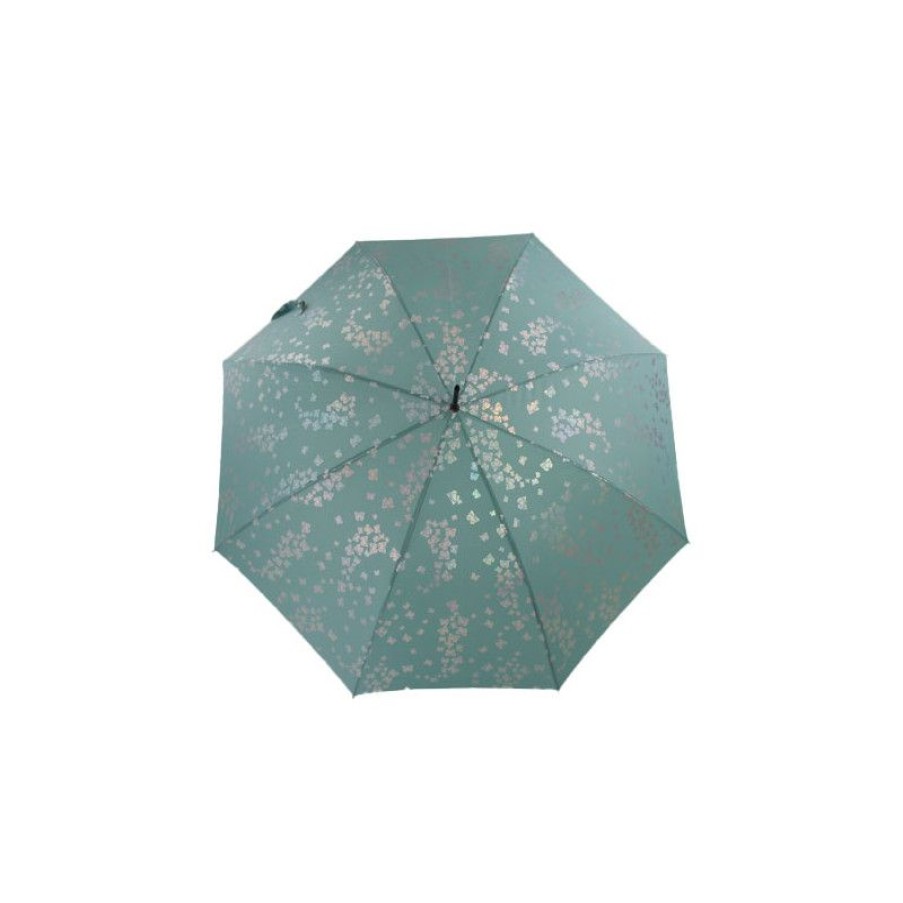 Wholesale Parapluie Droit Vert Deau Pierre Cardin Papillons Argent Effet Mtallique