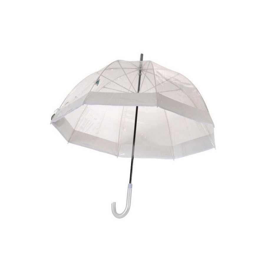 New Parapluie Cloche Transparent Bord Blanc