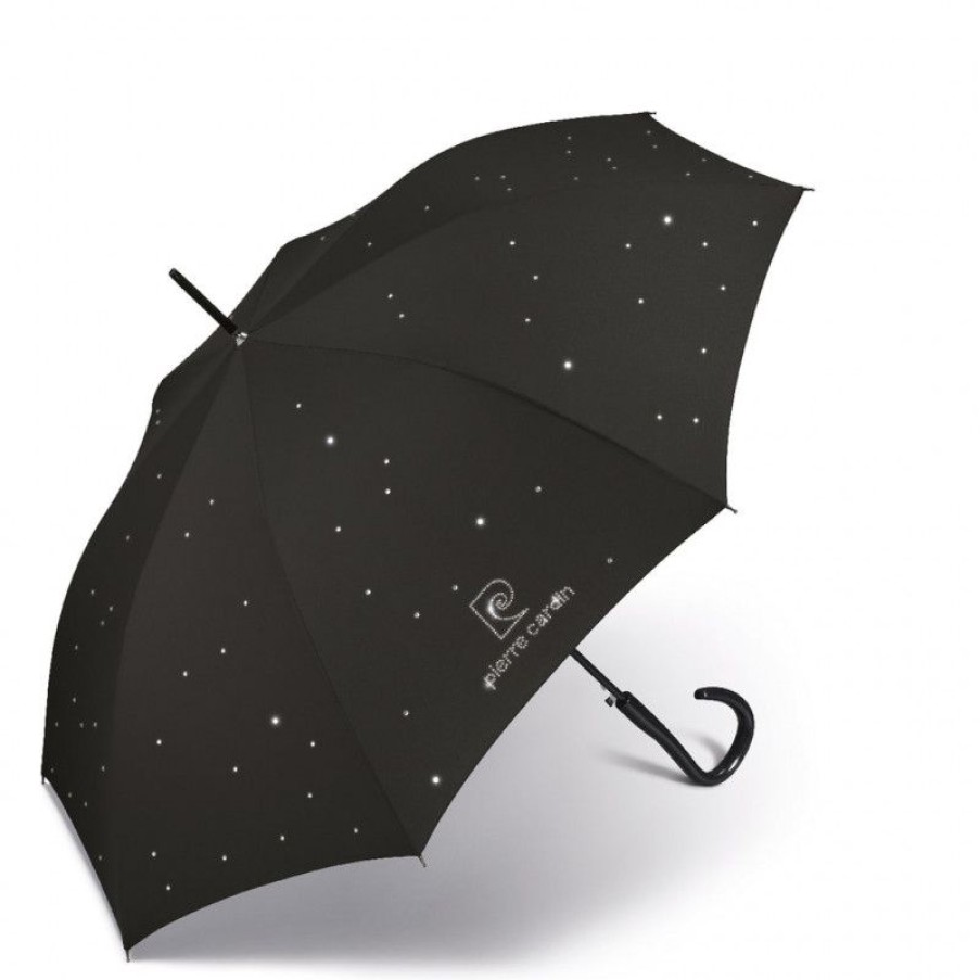 Hot Grand Parapluie Noir Et Strass Pierre Cardin