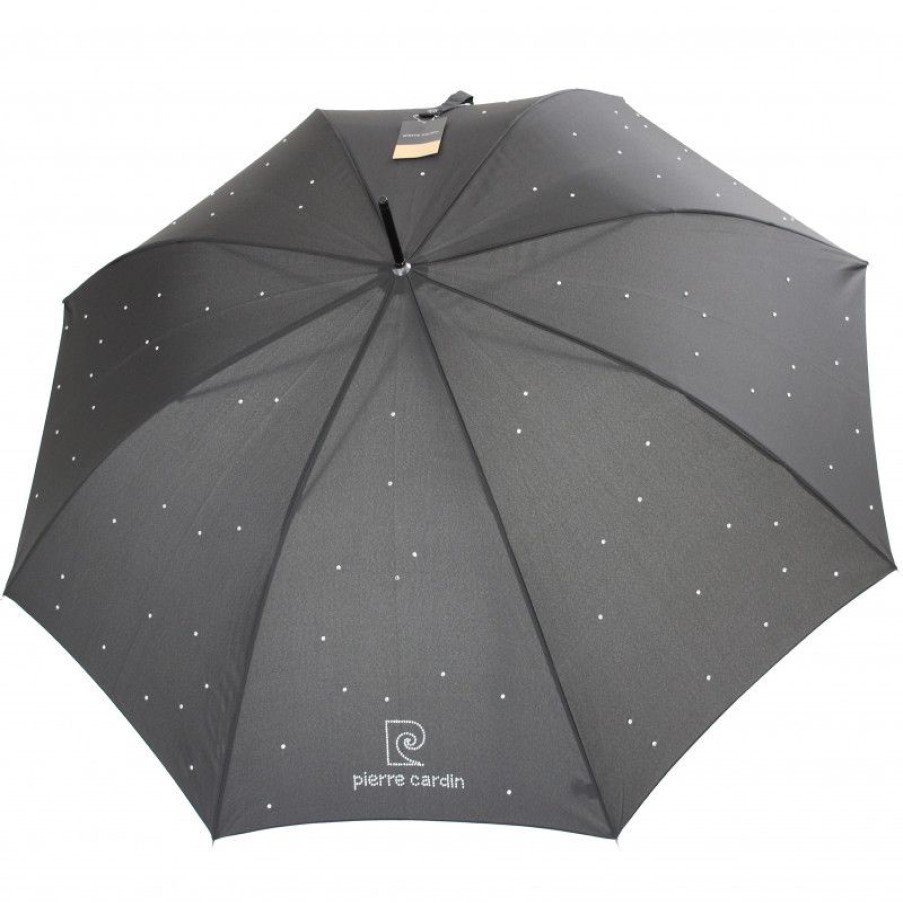 Hot Grand Parapluie Noir Et Strass Pierre Cardin