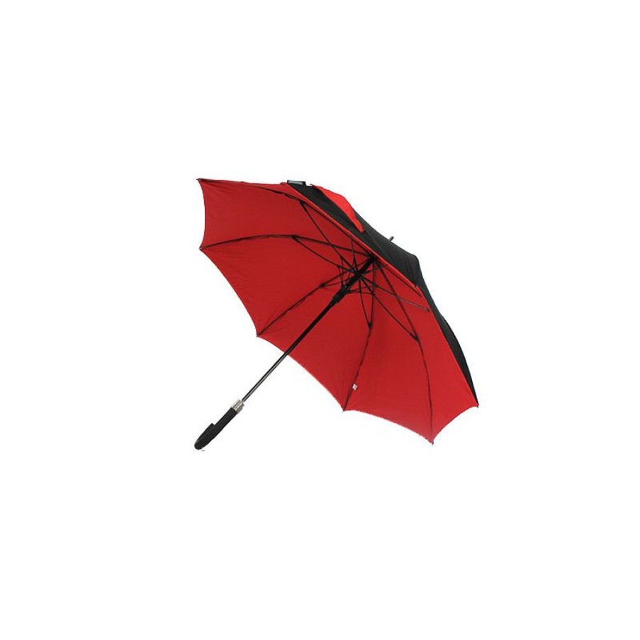 New Parapluie Rsistant Au Vent Noir Et Rouge