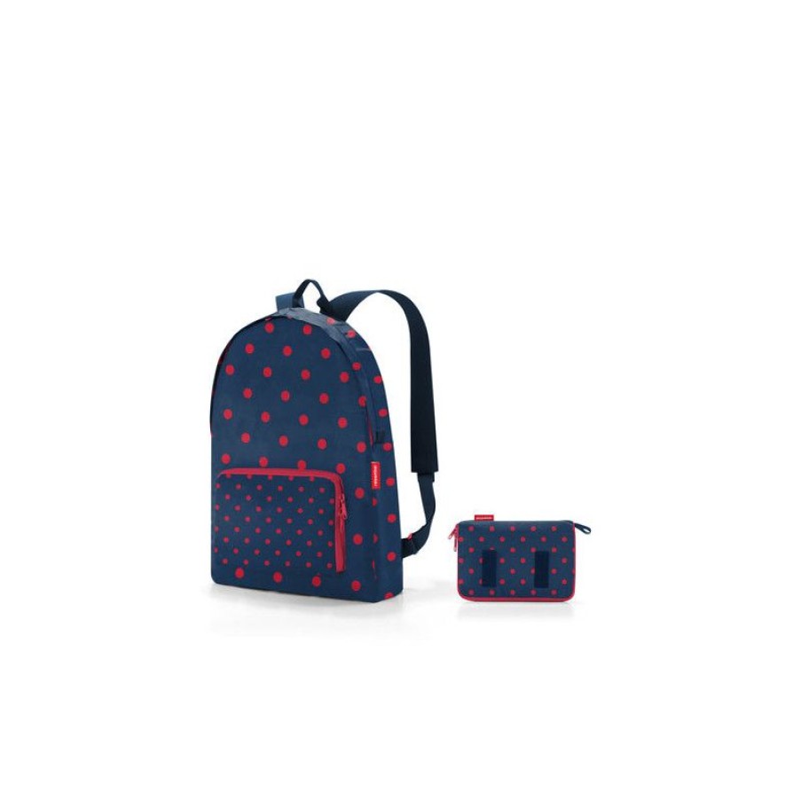 Wholesale Sac A Dos Pliable Bleu Marine A Pois Rouge