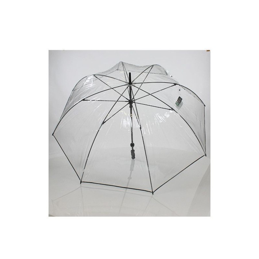 Hot Trs Grand Parapluie Transparent Liser Noir