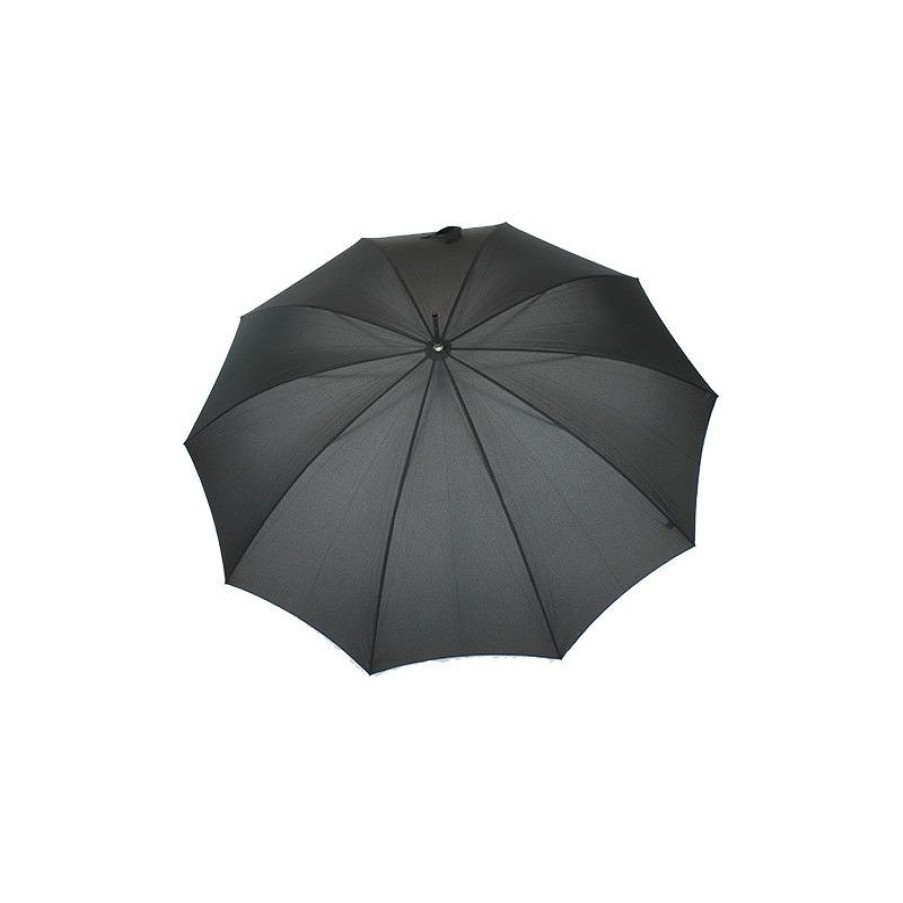 Online Parapluie Noir Homme Poigne Bois Et Cuir