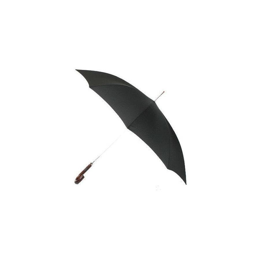 Online Parapluie Noir Homme Poigne Bois Et Cuir