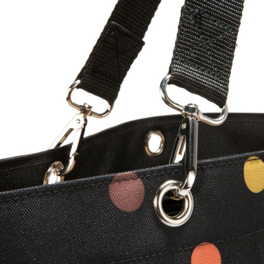 Best Sac Shopping Xl Pliable Noir Et Pois Multicolores