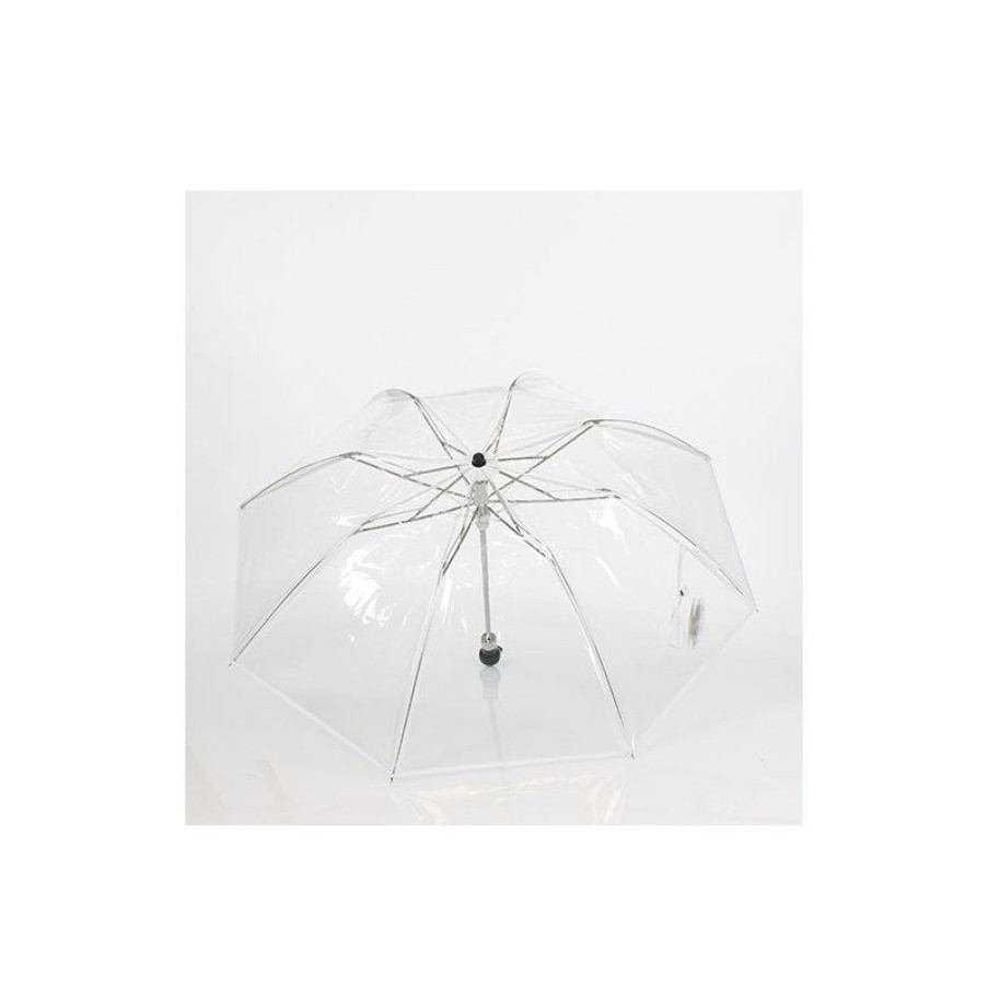 New Parapluie Pliant Transparent Liseret Blanc