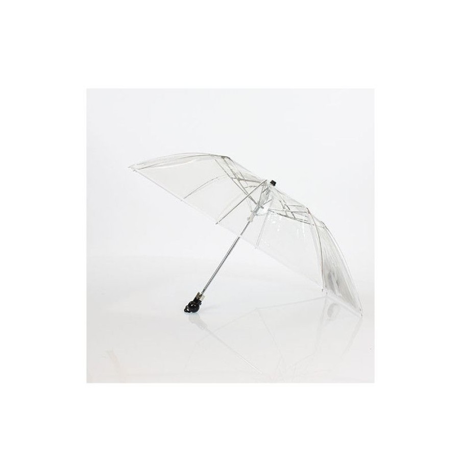 New Parapluie Pliant Transparent Liseret Blanc