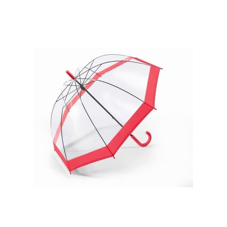 Wholesale Parapluie Cloche Transparent Bord Rouge