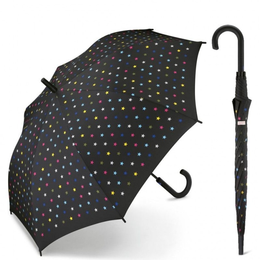 Wholesale Parapluie Automatique Fond Noir Toiles Multicolores Esprit