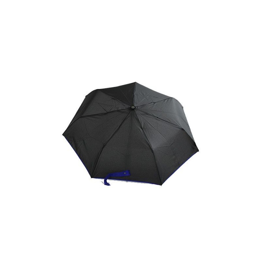 New Parapluie Solide Noir Et Bleu Pliant Automatique