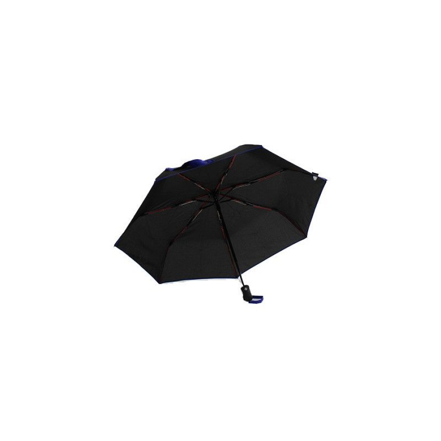 New Parapluie Solide Noir Et Bleu Pliant Automatique