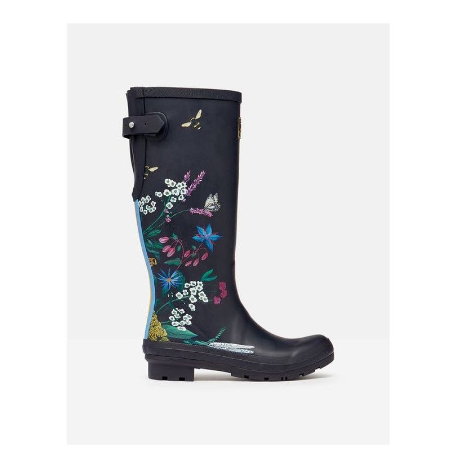 Best Bottes De Pluie Bleu Fonc Motif Fleurs Et Abeilles