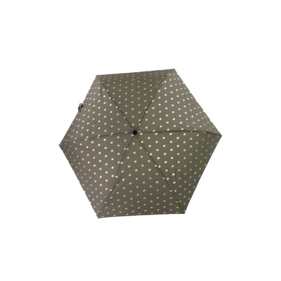 Hot Mini Parapluie Cardin Vert Olive Pois Or