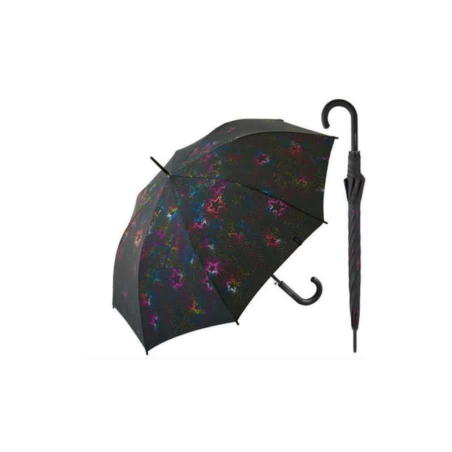 Hot Parapluie Canne Esprit Scintillements Fond Noir