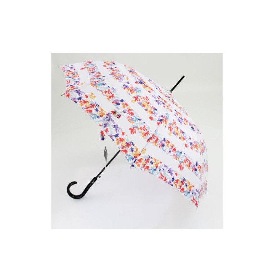 Wholesale Parapluie Canne Fond Blanc Pierre Cardin Feuilles Printanires