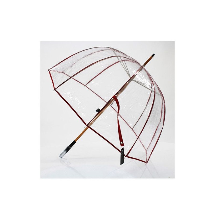 Best Parapluie Transparent Cloche Made In France Ganse Rouge