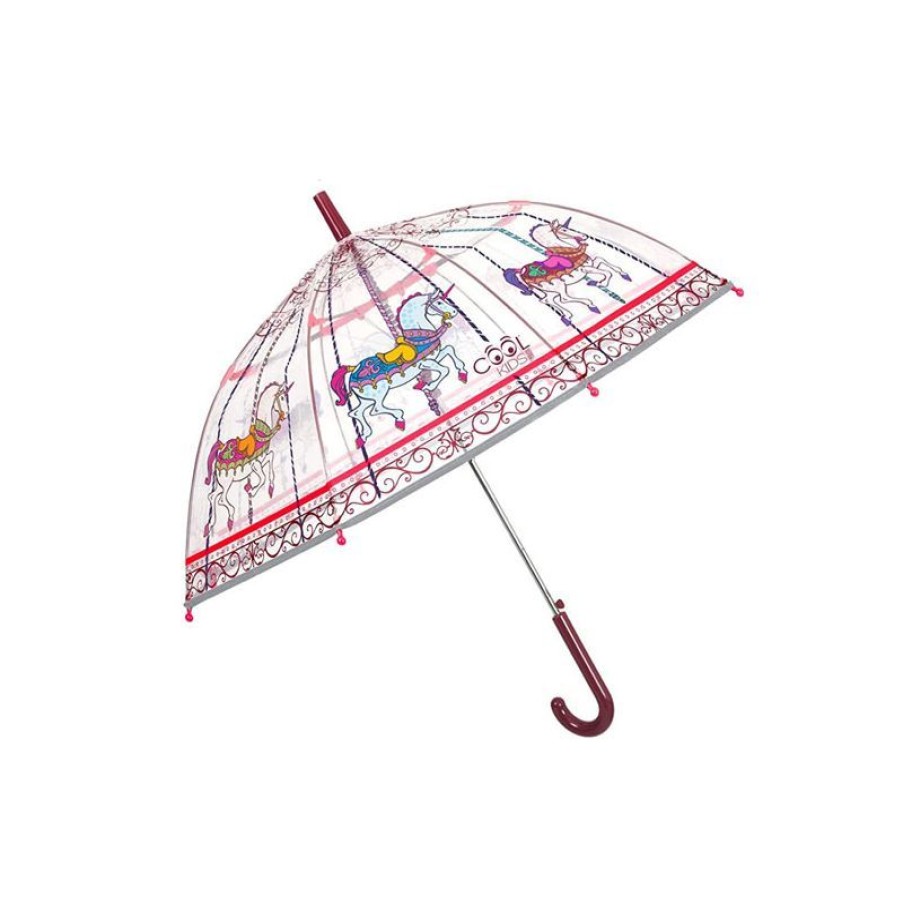 Clearance Parapluie Cloche Enfant Transparent Chevaux De Bois