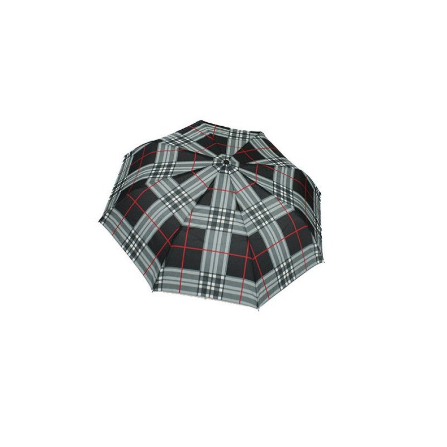 New Parapluie Pliant Imprim Cossais Gris Et Noir