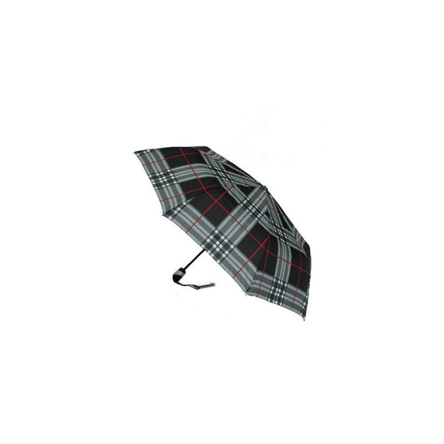 New Parapluie Pliant Imprim Cossais Gris Et Noir