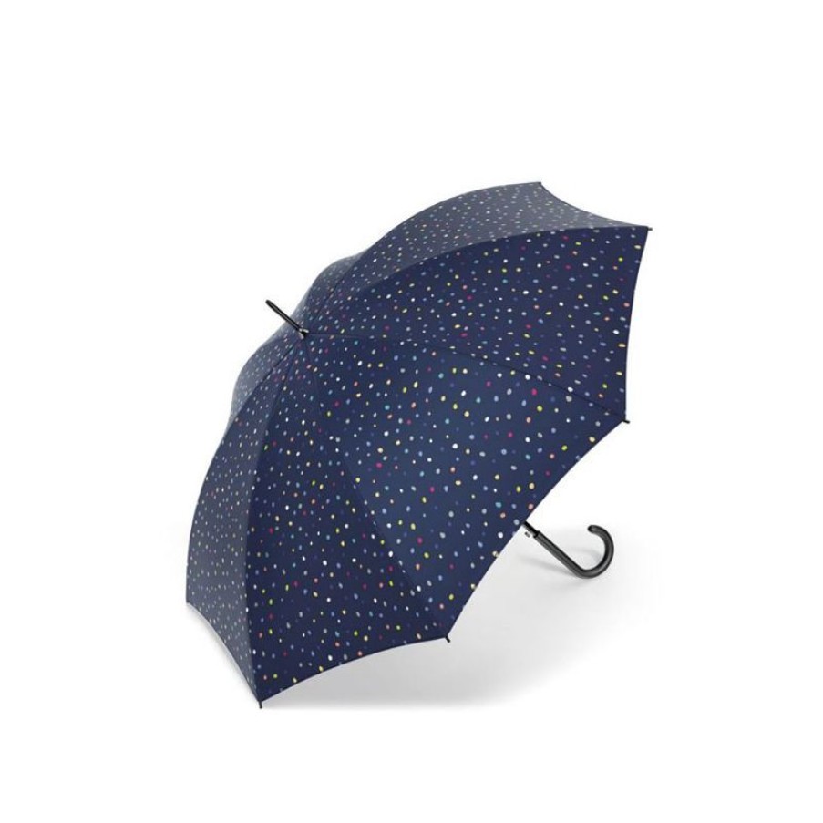 Best Parapluie Long Benetton Marine Pois Multicolores