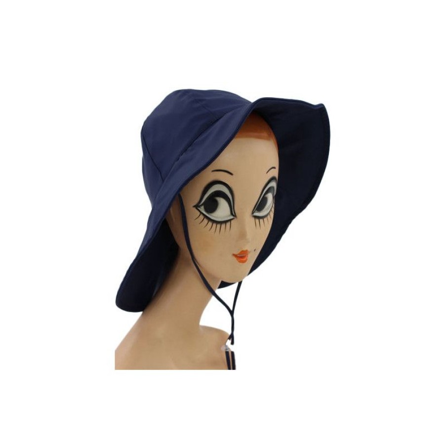 Wholesale Chapeau De Pluie Bleu Marine Large Revers