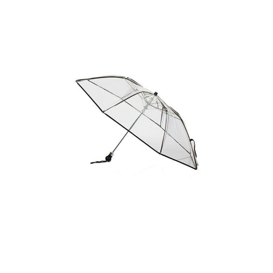 New Parapluie Pliant Transparent Liseret Noir