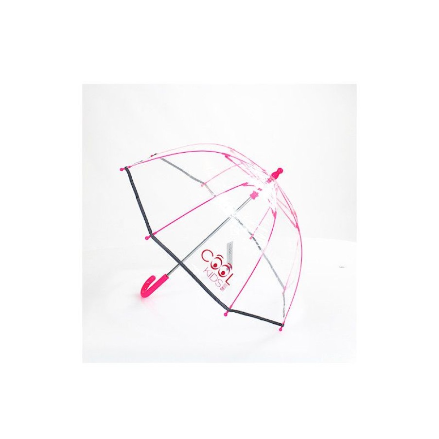 Online Parapluie Enfant Transparent Rose Bande Rflchissante