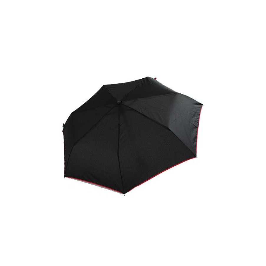 Online Parapluie Solide Noir Et Rouge Pliant Automatique