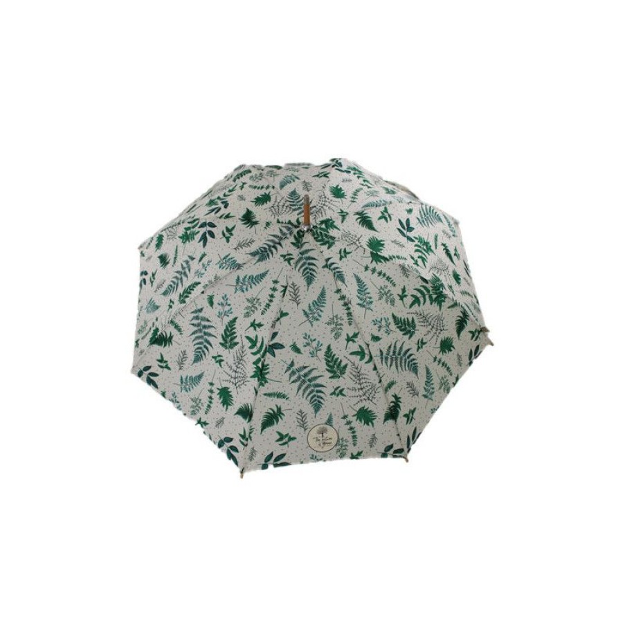 Clearance Parapluie Canne Cologique Motif Feuillage Ouverture Automatique