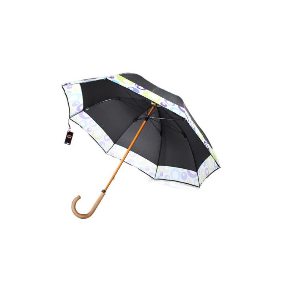 New Parapluie Canne Noir Liseret Bulles Fabrication Franu00E7Aise