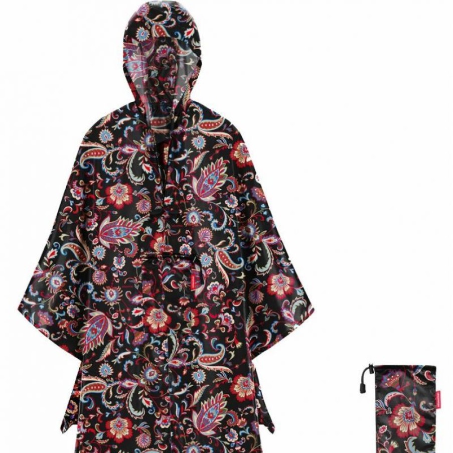 Wholesale Poncho Impermable Noir Motif Cachemire