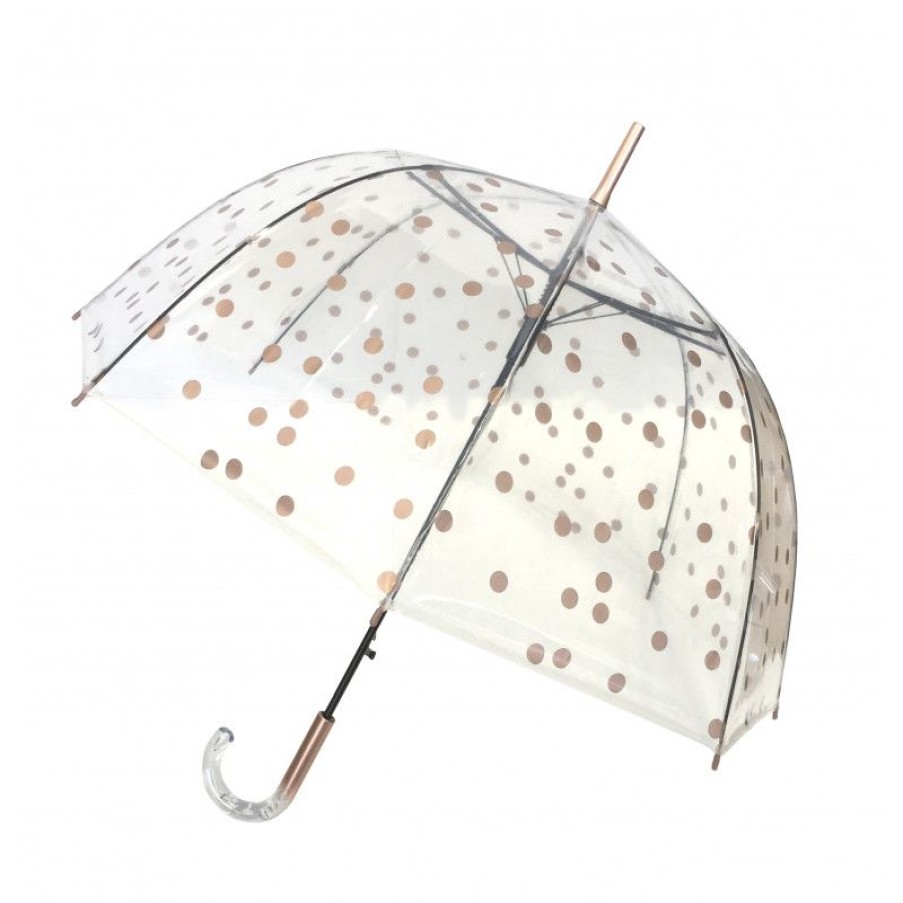 Clearance Parapluie Cloche Transparent Pois Cuivrs