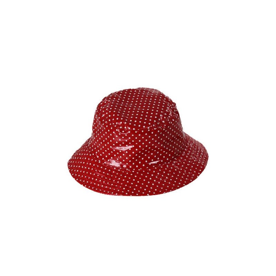 Clearance Chapeau De Pluie Lger Rouge Pois