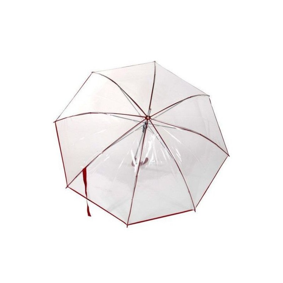 Hot Parapluie Rainy Days Transparent Automatique Liseret Rouge