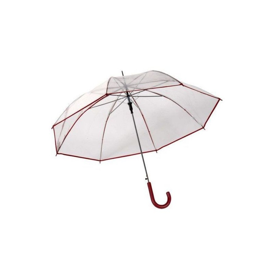 Hot Parapluie Rainy Days Transparent Automatique Liseret Rouge