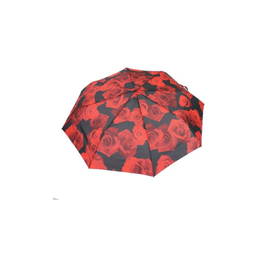 Online Parapluie Pliant Roses Rouges Ouverture Et Fermeture Automatiques