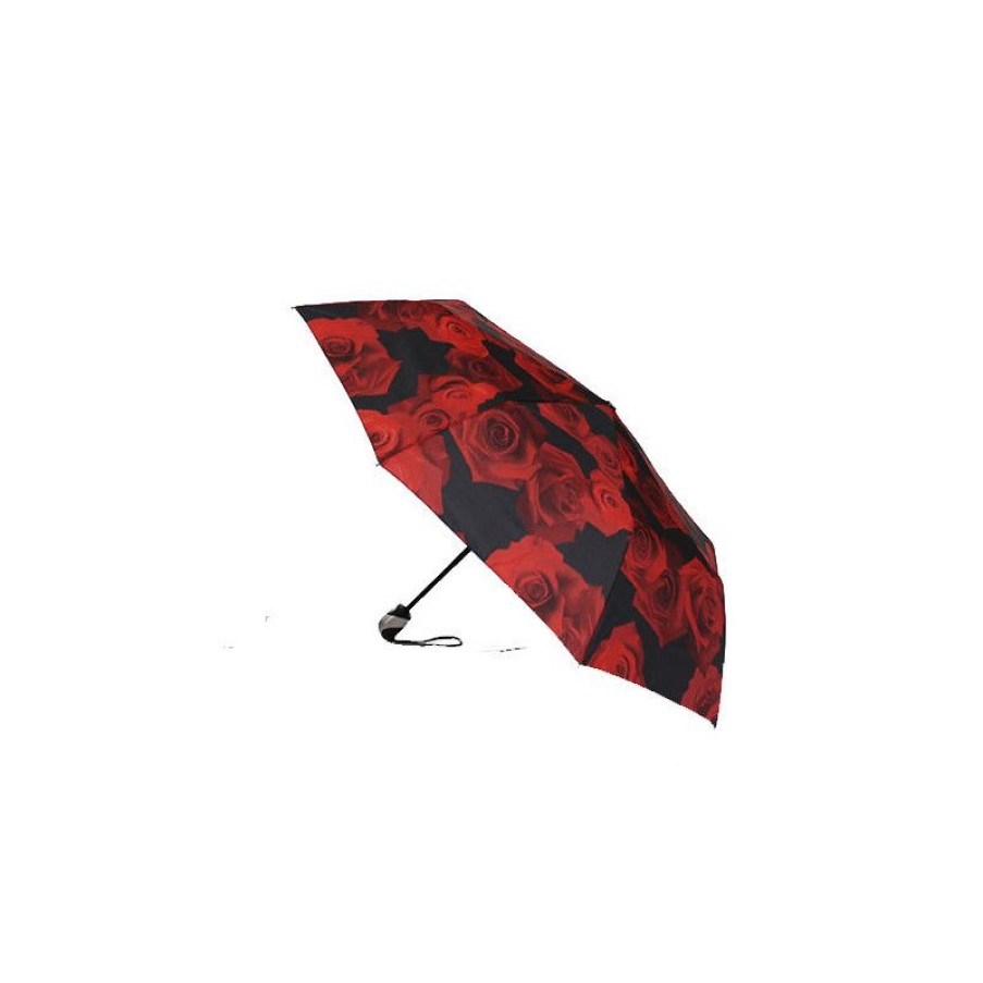 Online Parapluie Pliant Roses Rouges Ouverture Et Fermeture Automatiques