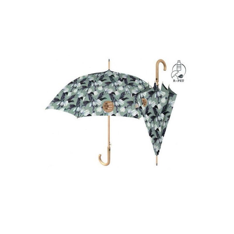 Wholesale Parapluie Canne Cologique Motif Tulipes Ouverture Automatique