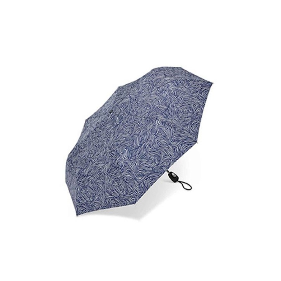 Hot Parapluie Pliant Pierre Cardin Jeu De Vagues En Bleu