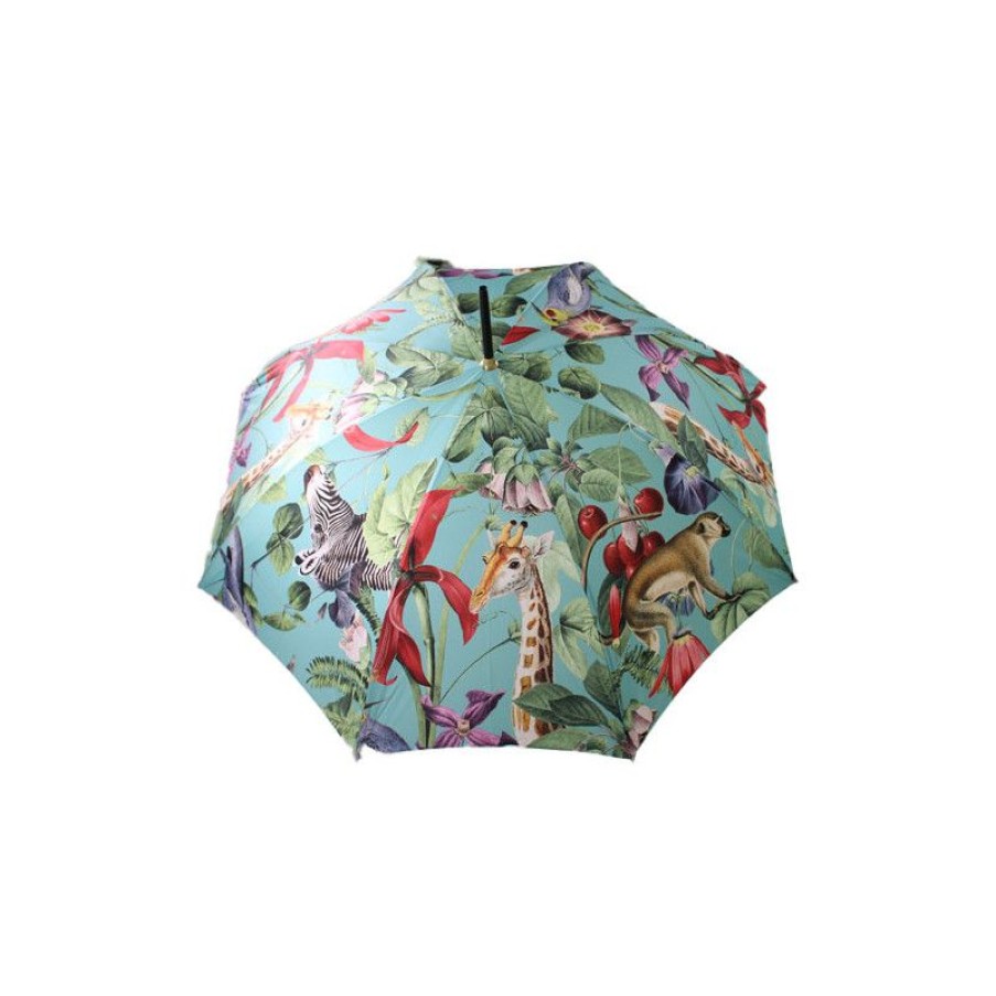 Hot Parapluie Canne Jungle Tropicale Fond Menthe