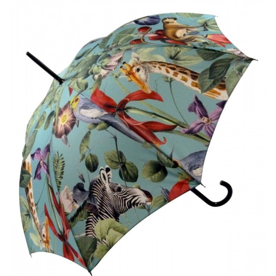 Hot Parapluie Canne Jungle Tropicale Fond Menthe