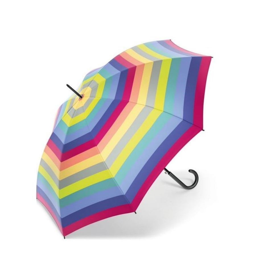 Hot Parapluie Long Benetton Motif Arc En Ciel