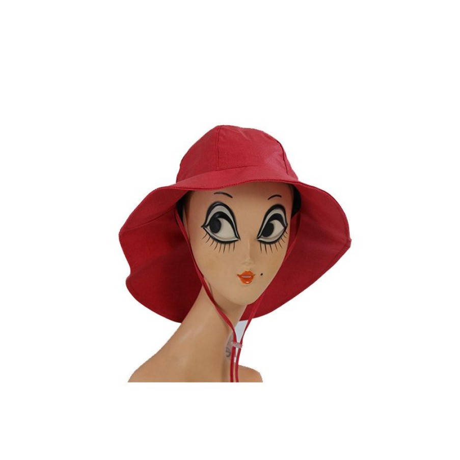 Wholesale Chapeau De Pluie Rouge Large Revers