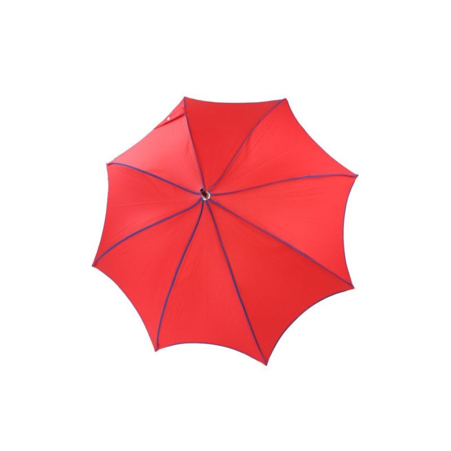 Wholesale Parapluie Rouge Liseret Bleu Forme Pagode